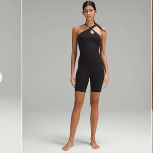 lululemon athletica Black lightly striped Align 8” Bike Shorts